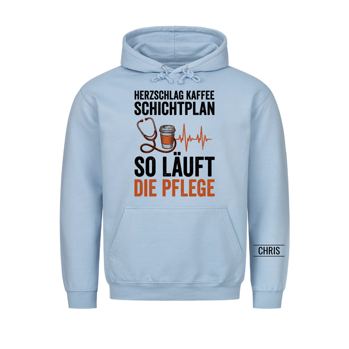 Herzschlag Kaffee Schichtplan So läuft die Pflege - Geschenk für Pflegekräfte & Krankenschwestern - Personalisiertes Shirt