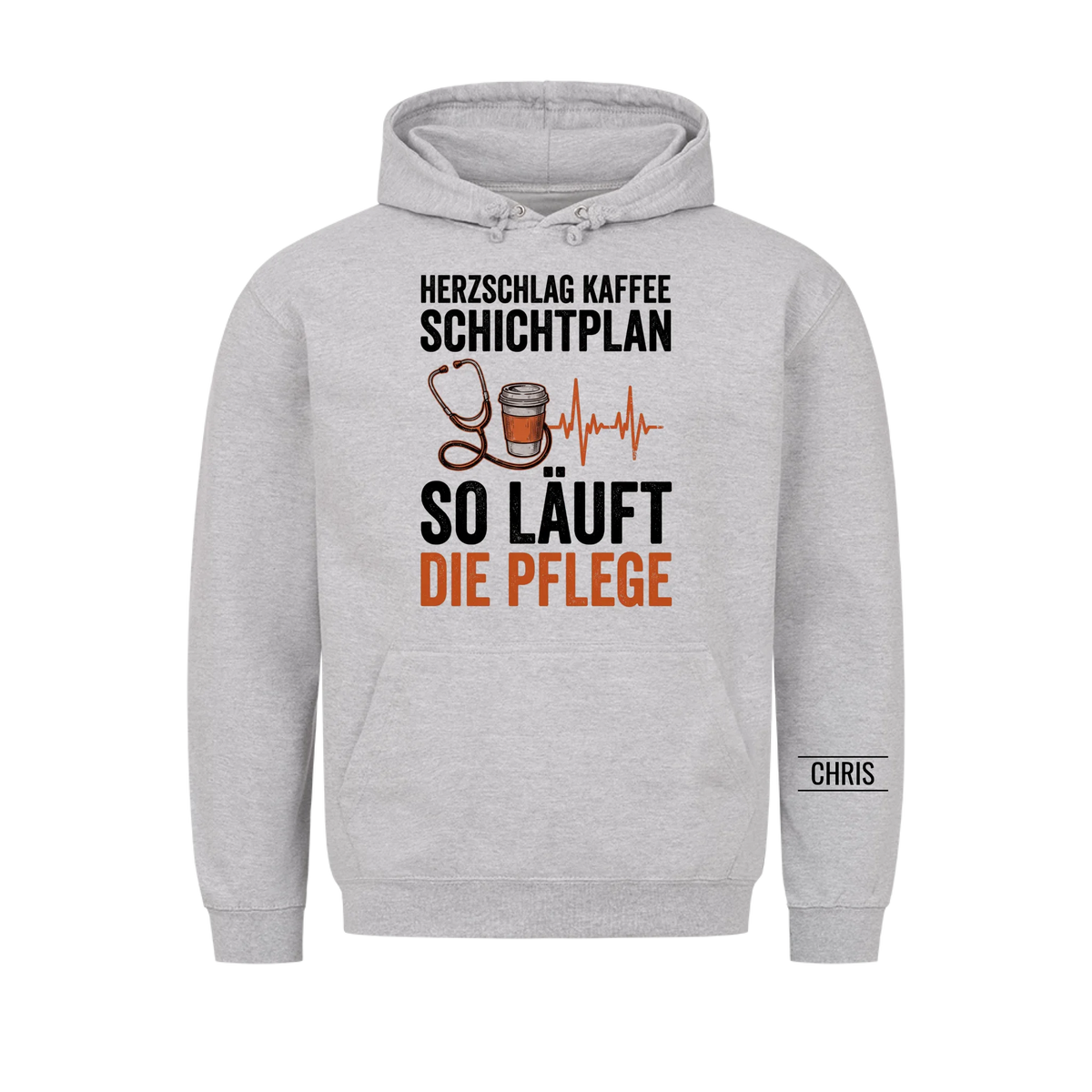 Herzschlag Kaffee Schichtplan So läuft die Pflege - Geschenk für Pflegekräfte & Krankenschwestern - Personalisiertes Shirt