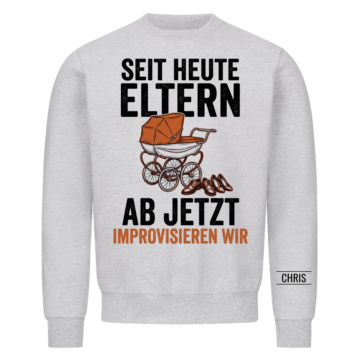 Seit heute Eltern Ab jetzt improvisieren wir - Geschenk zur Geburt für frisch gebackene Eltern - Personalisiertes Shirt