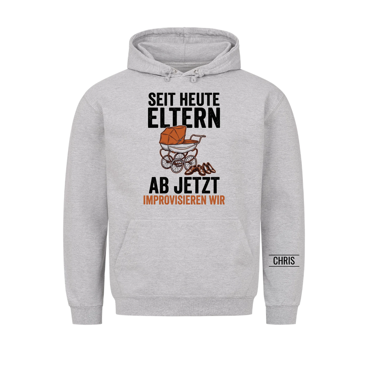 Seit heute Eltern Ab jetzt improvisieren wir - Geschenk zur Geburt für frisch gebackene Eltern - Personalisiertes Shirt
