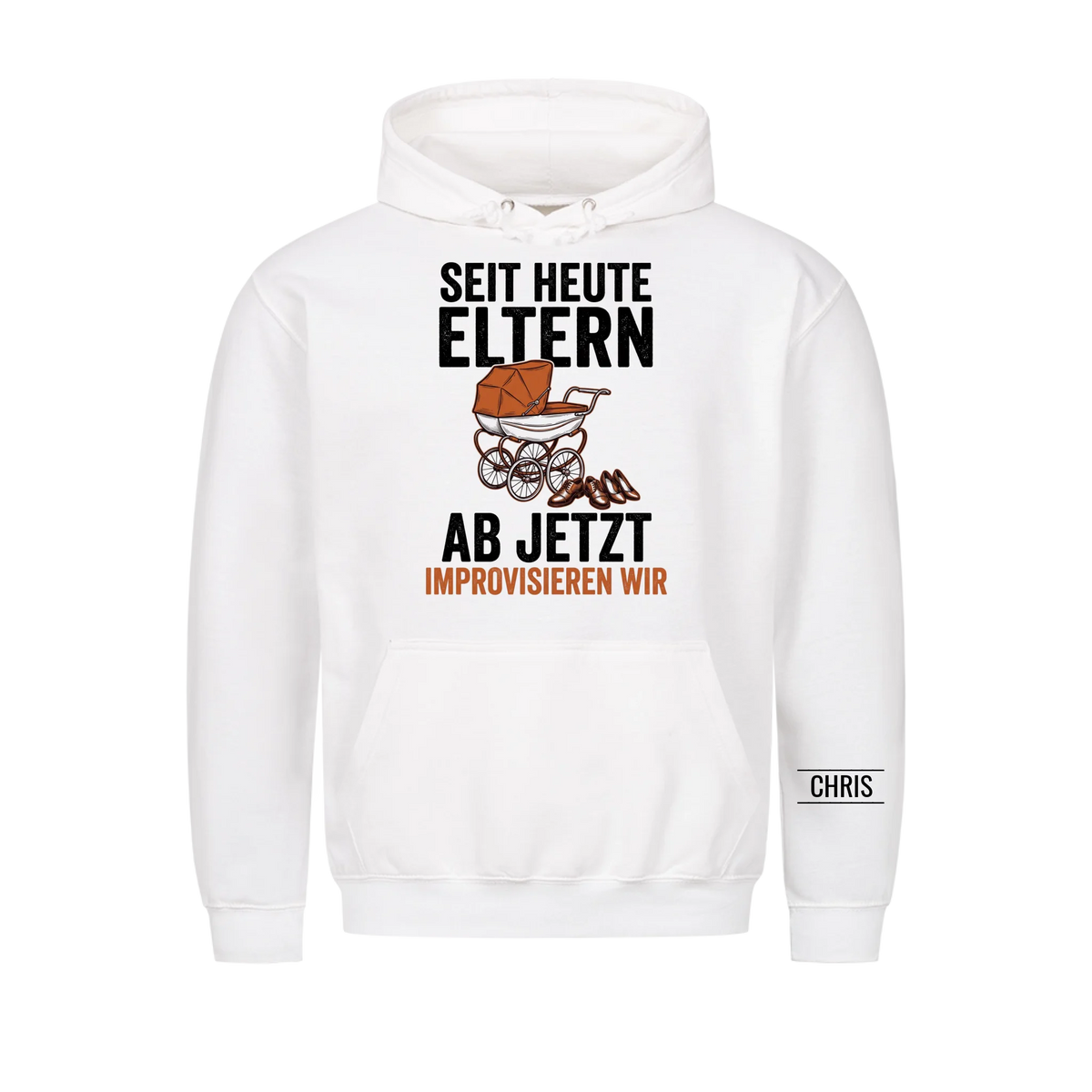 Seit heute Eltern Ab jetzt improvisieren wir - Geschenk zur Geburt für frisch gebackene Eltern - Personalisiertes Shirt