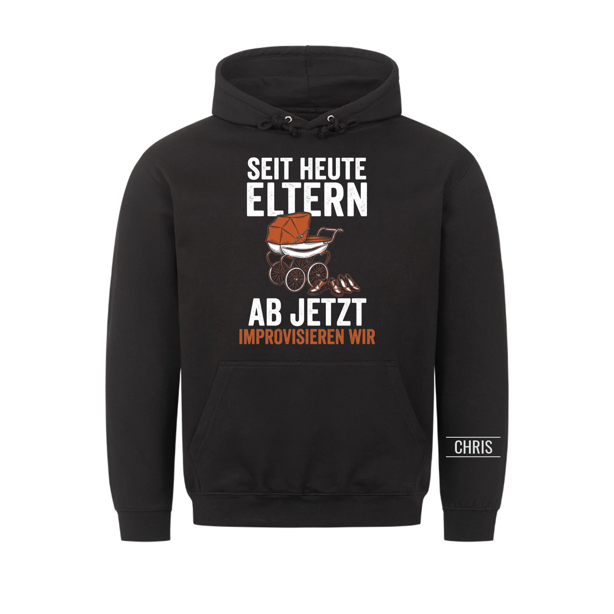Seit heute Eltern Ab jetzt improvisieren wir - Geschenk zur Geburt für frisch gebackene Eltern - Personalisiertes Shirt