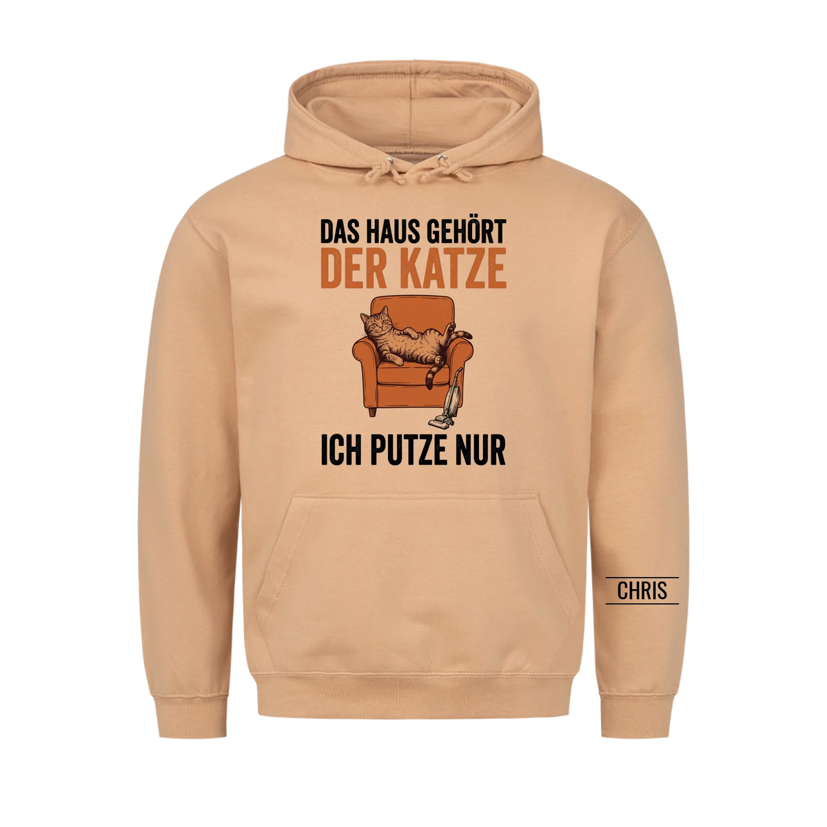 Das Haus gehört der Katze Ich putze nur - Lustiges Geschenk für Katzenbesitzer - Personalisiertes Shirt