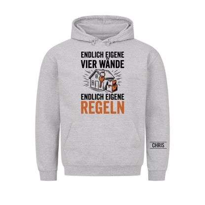 Endlich eigene vier Wände Endlich eigene Regeln - Geschenk zum Einzug & zur Einweihung - Personalisiertes Shirt