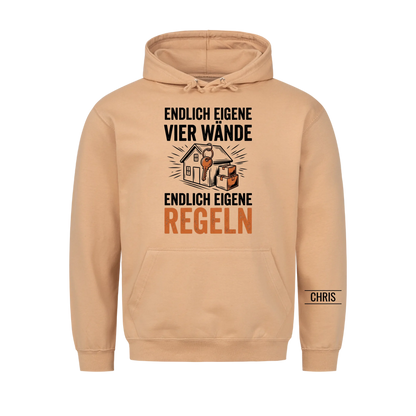 Endlich eigene vier Wände Endlich eigene Regeln - Geschenk zum Einzug & zur Einweihung - Personalisiertes Shirt