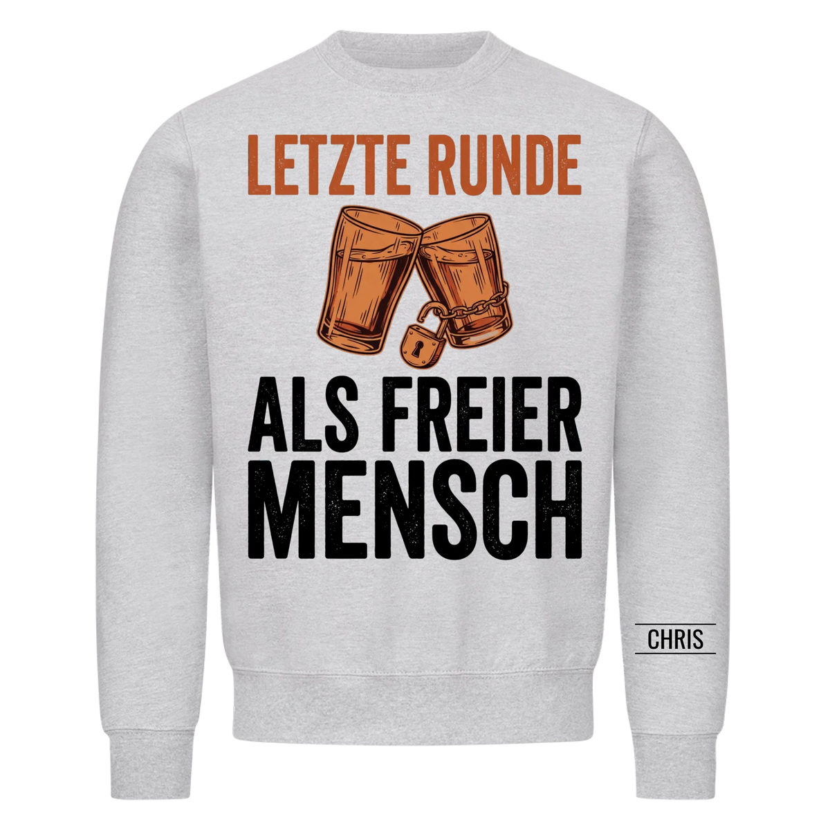 Letzte Runde als freier Mensch - Geschenk zum Junggesellenabschied & JGA - Personalisiertes Shirt