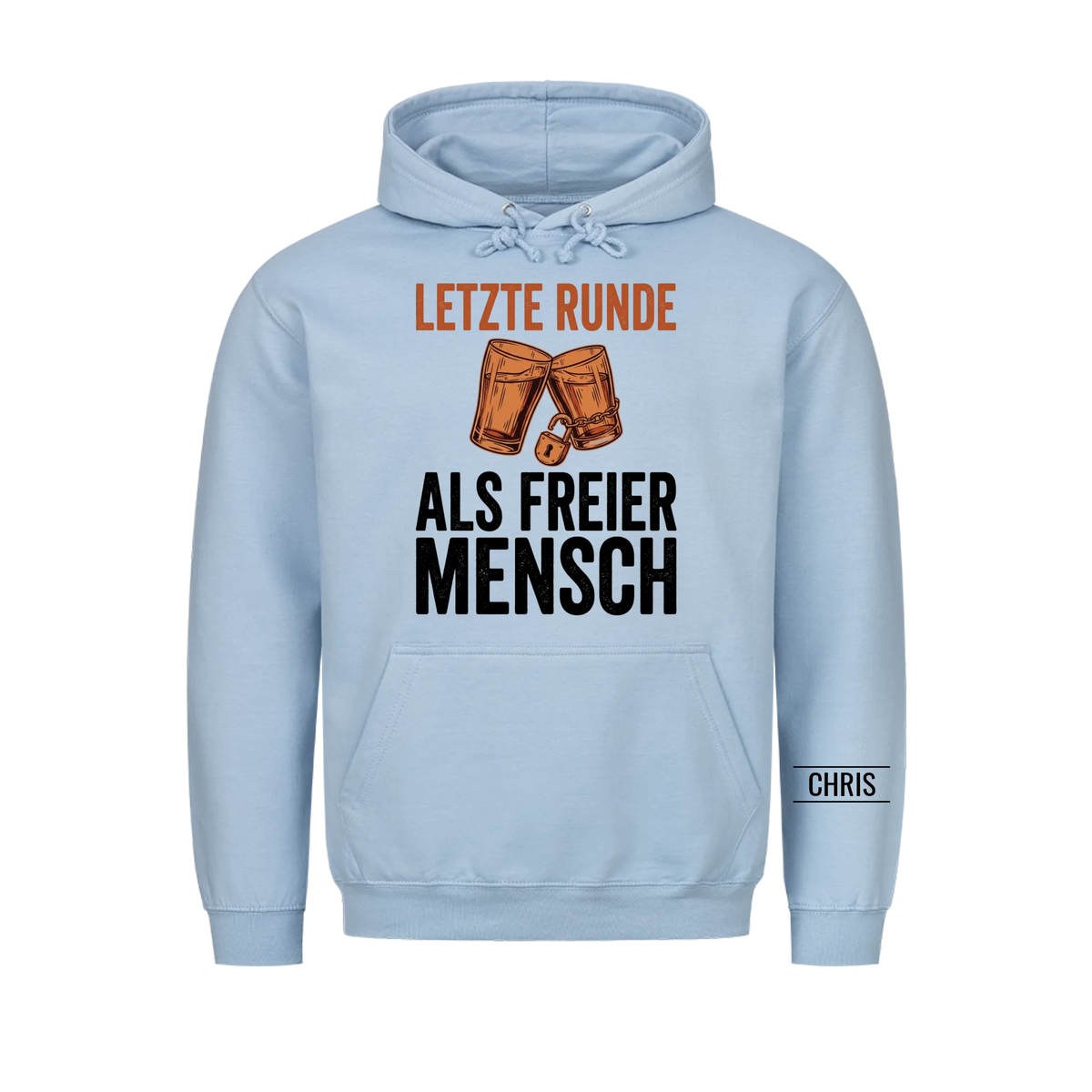 Letzte Runde als freier Mensch - Geschenk zum Junggesellenabschied & JGA - Personalisiertes Shirt