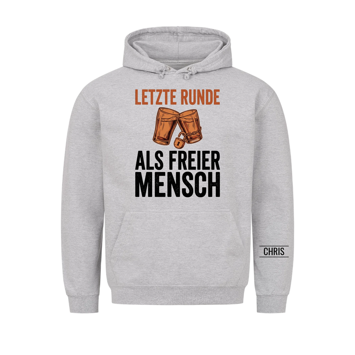 Letzte Runde als freier Mensch - Geschenk zum Junggesellenabschied & JGA - Personalisiertes Shirt