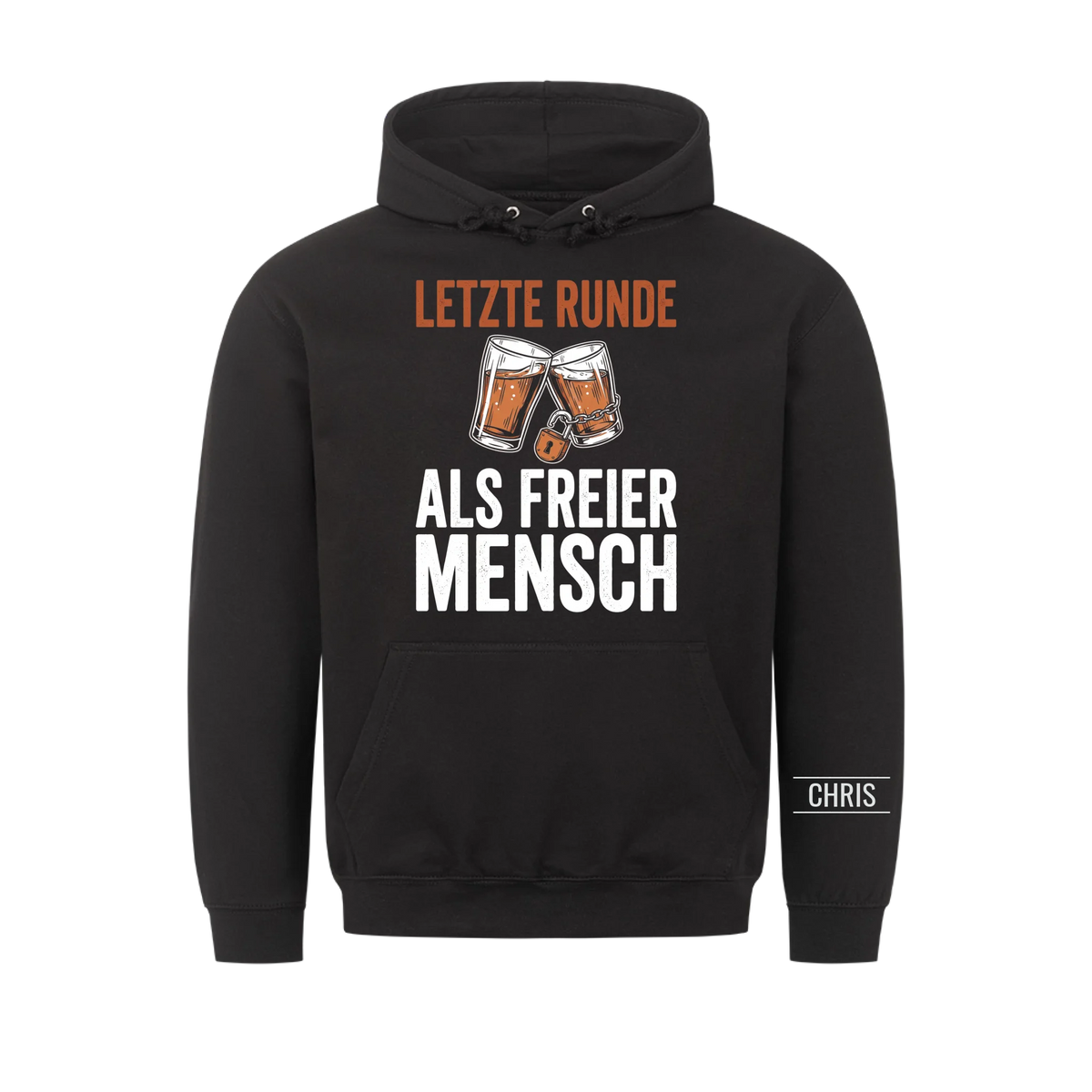 Letzte Runde als freier Mensch - Geschenk zum Junggesellenabschied & JGA - Personalisiertes Shirt