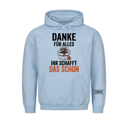 Danke für alles Ihr schafft das schon - Abschiedsgeschenk für Kollegen & Kolleginnen - Personalisiertes Shirt
