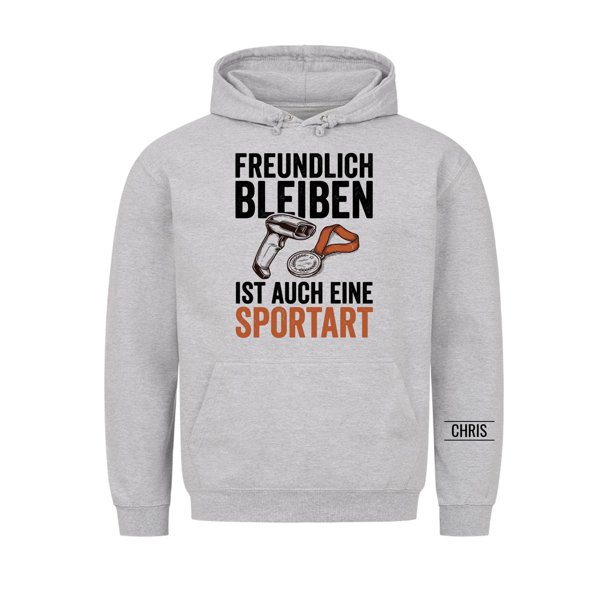 Freundlich bleiben ist auch eine Sportart - Lustiges Geschenk für Einzelhandel, Kasse & Service - Personalisiertes Shirt