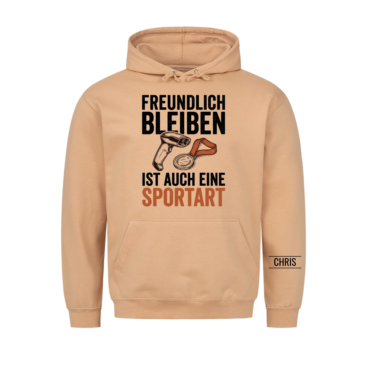 Freundlich bleiben ist auch eine Sportart - Lustiges Geschenk für Einzelhandel, Kasse & Service - Personalisiertes Shirt