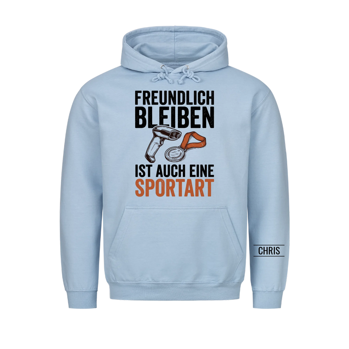 Freundlich bleiben ist auch eine Sportart - Lustiges Geschenk für Einzelhandel, Kasse & Service - Personalisiertes Shirt