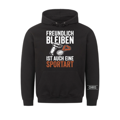 Freundlich bleiben ist auch eine Sportart - Lustiges Geschenk für Einzelhandel, Kasse & Service - Personalisiertes Shirt