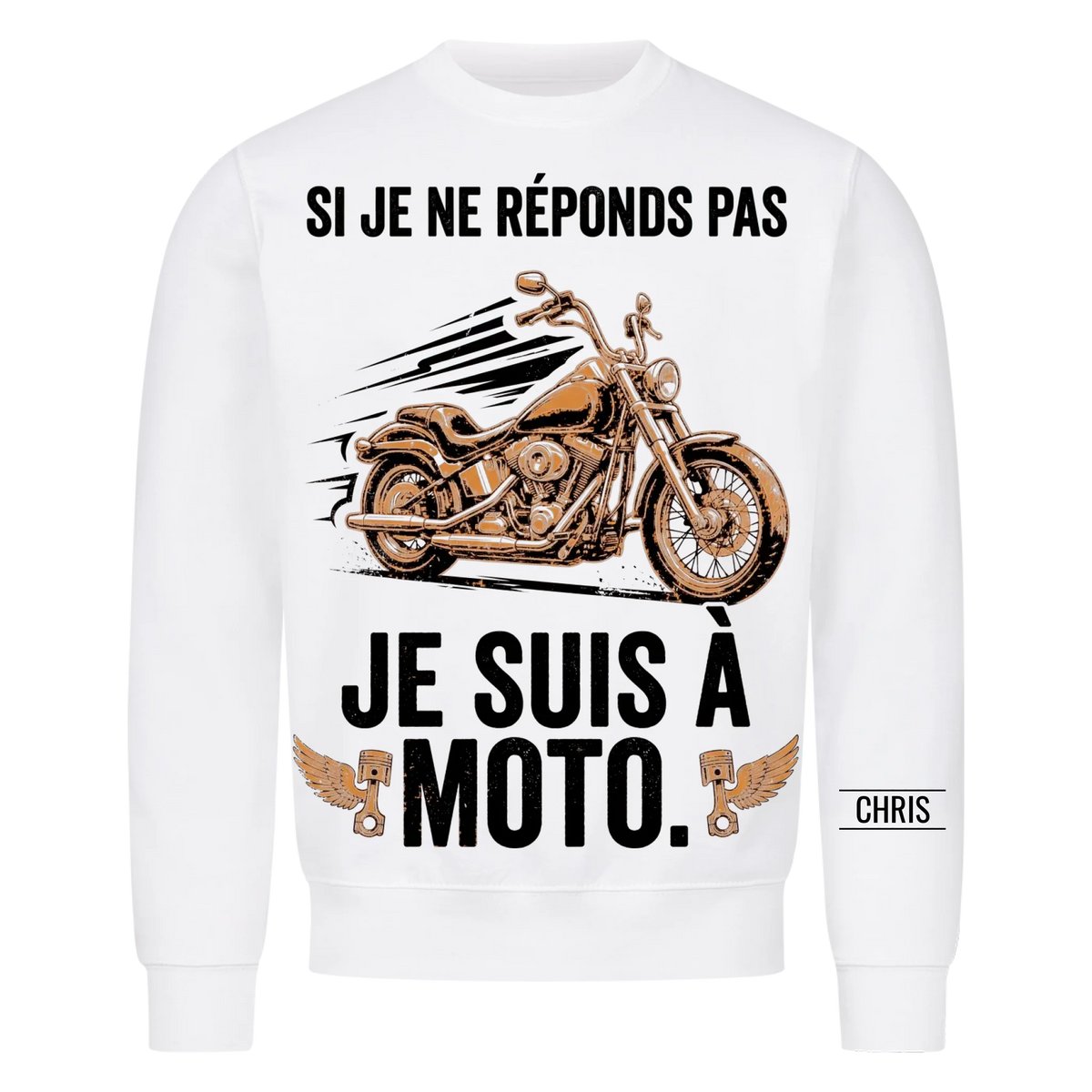 Je suis à moto - Cadeau amusant pour hommes, mari, papa, papy & motards - T-shirt personnalisé