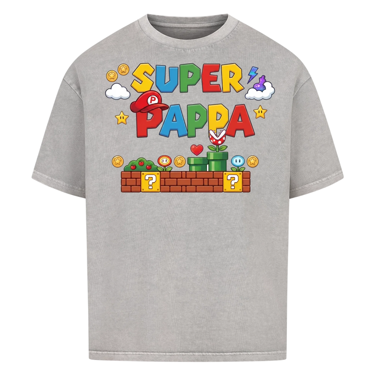 Super Pappa t-shirt med barnens namn. Personlig present till pappa