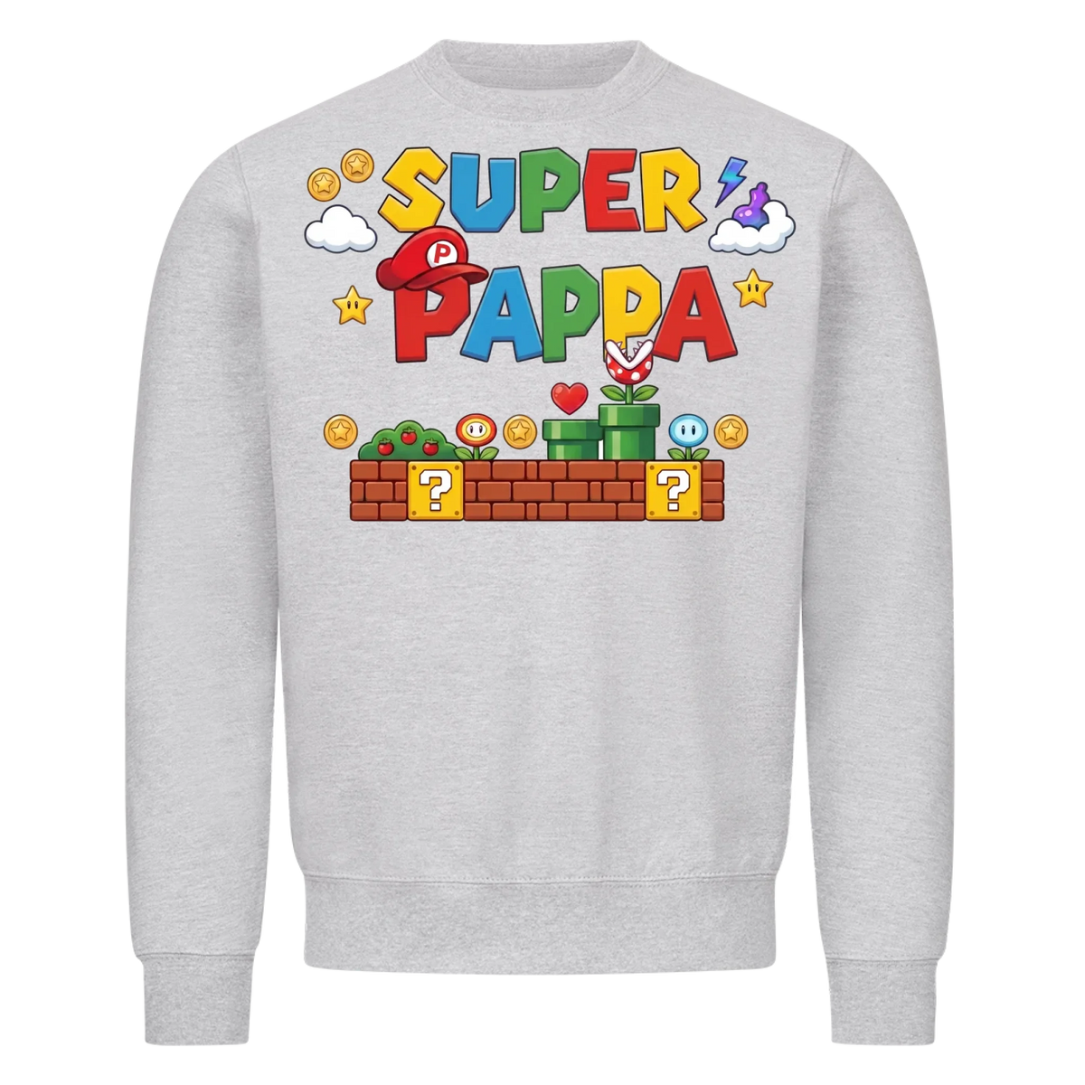 Super Pappa t-shirt med barnens namn på ärmen. Personlig present till pappa