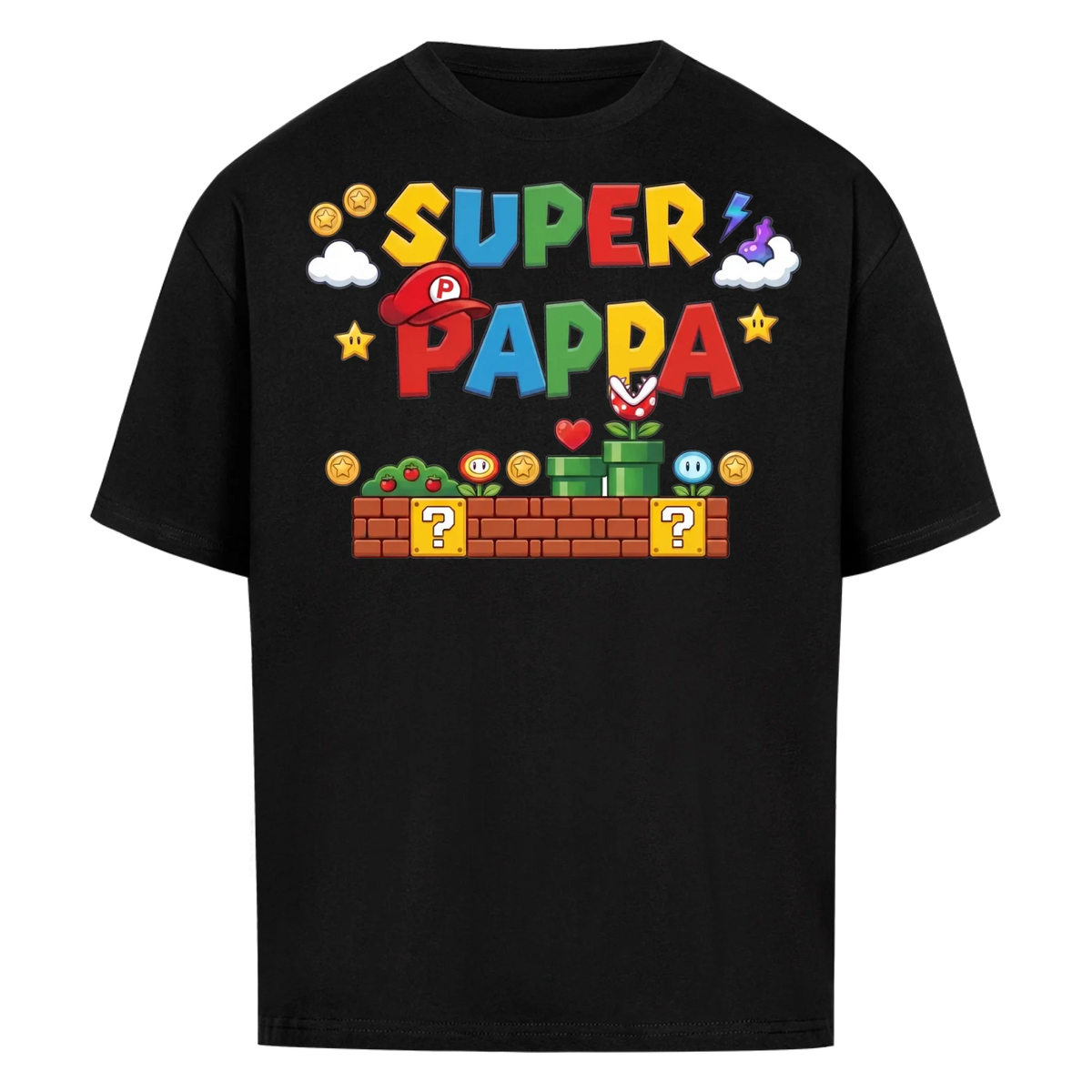 Super Pappa T-skjorte med barnas navn. Personlig gave til pappa