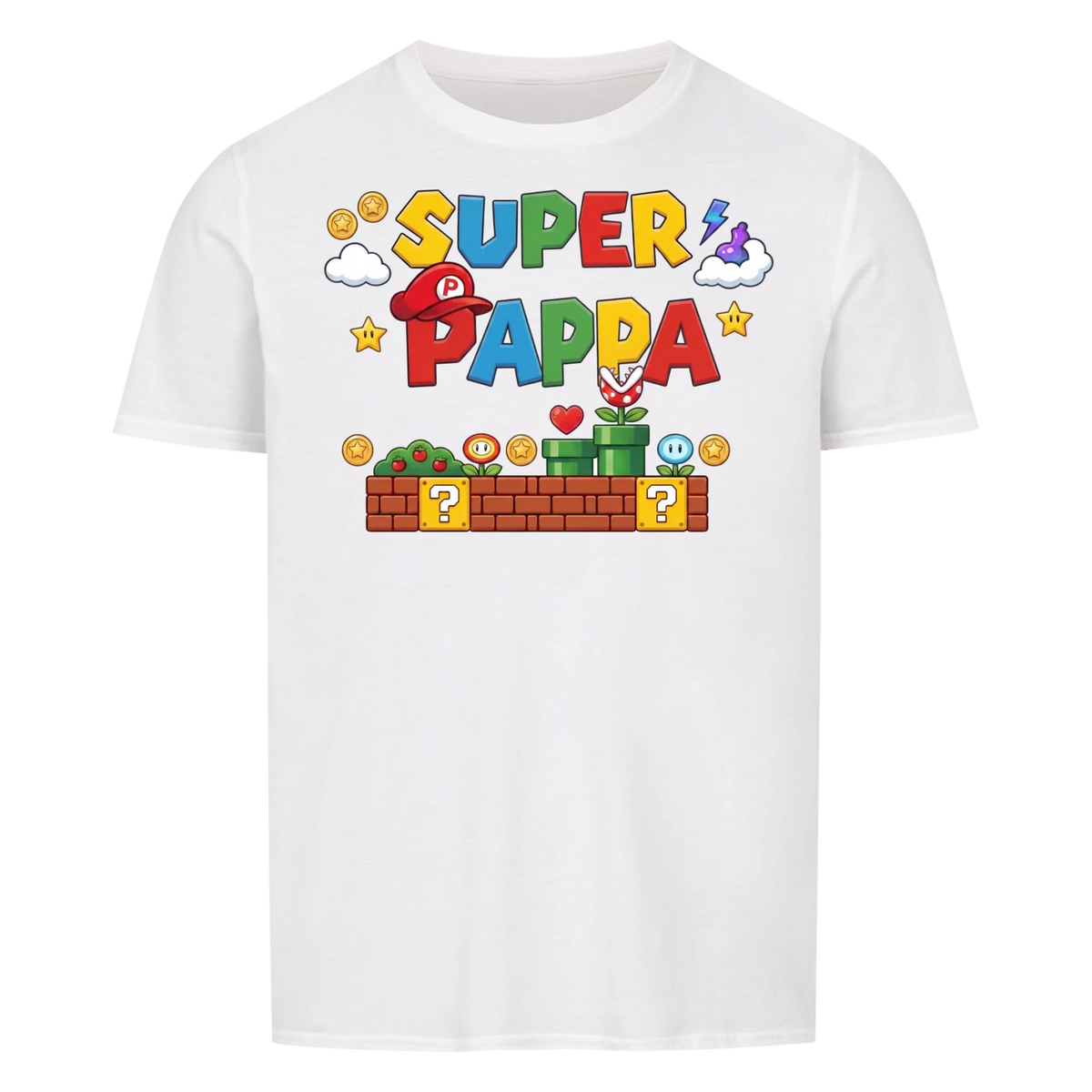 Super Pappa T-skjorte med barnas navn. Personlig gave til pappa