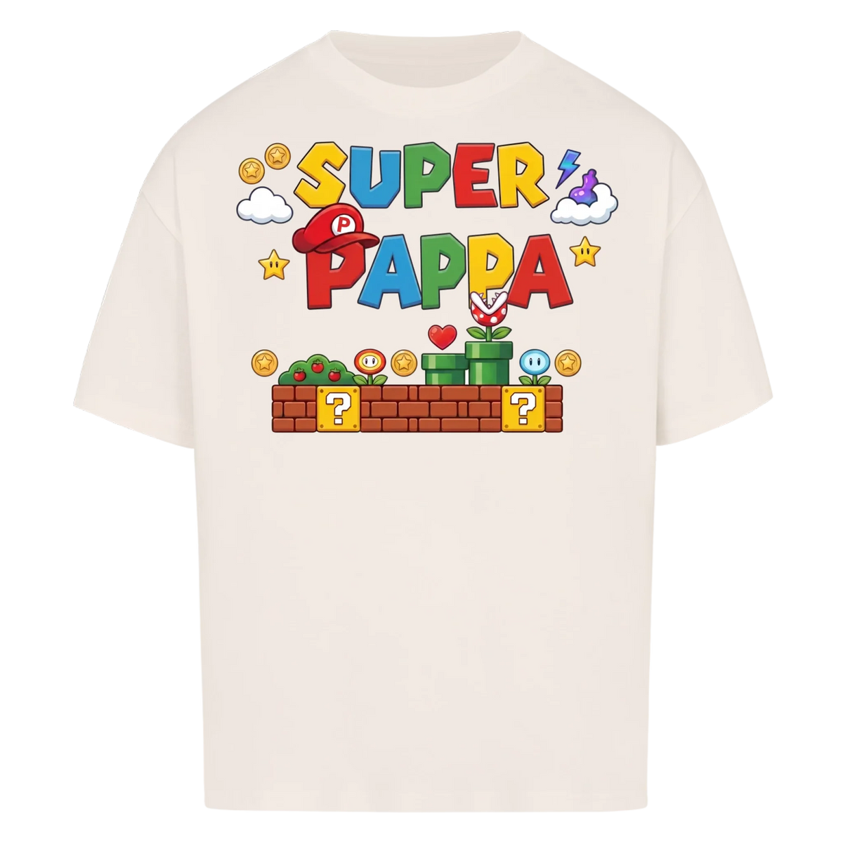 Super Pappa T-skjorte med barnas navn. Personlig gave til pappa
