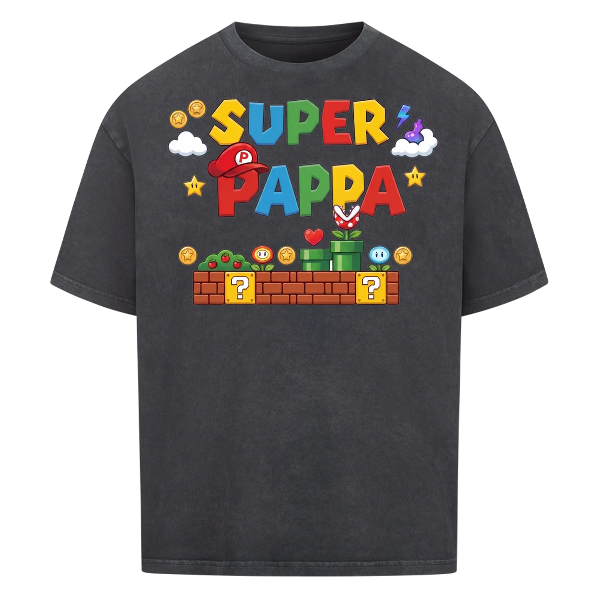 Super Pappa T-skjorte med barnas navn. Personlig gave til pappa