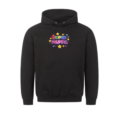 Super Pappa Galaxy T-skjorte med barnas navn og figurer. Farsdagsgave