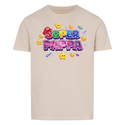 Super Pappa Galaxy T-skjorte med barnas navn og figurer. Farsdagsgave