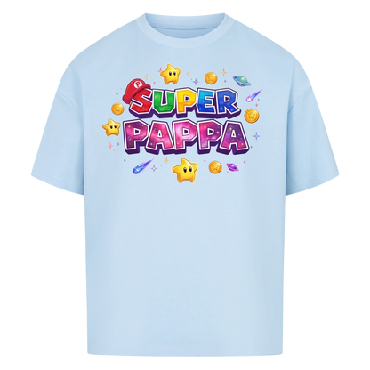 Super Pappa Galaxy T-skjorte med barnas navn og figurer. Farsdagsgave
