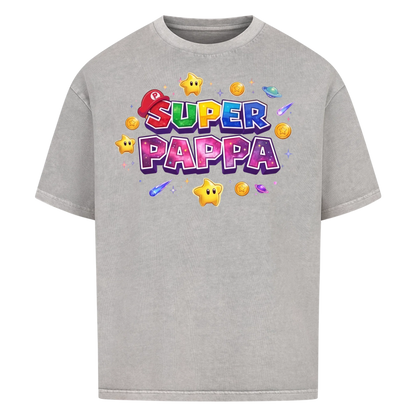Super Pappa Galaxy T-skjorte med barnas navn og figurer. Farsdagsgave
