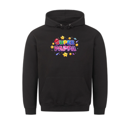 Super Pappa Galaxy t-shirt med barnens namn och figurer. Fars dag present