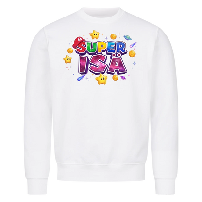 Super Isä Galaxy T-paita lasten nimillä ja hahmoilla. Isänpäivälahja