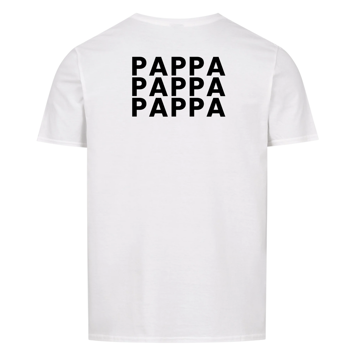 Pappa fotokollage på ryggen med nio foton. Personlig t-shirt till fars dag