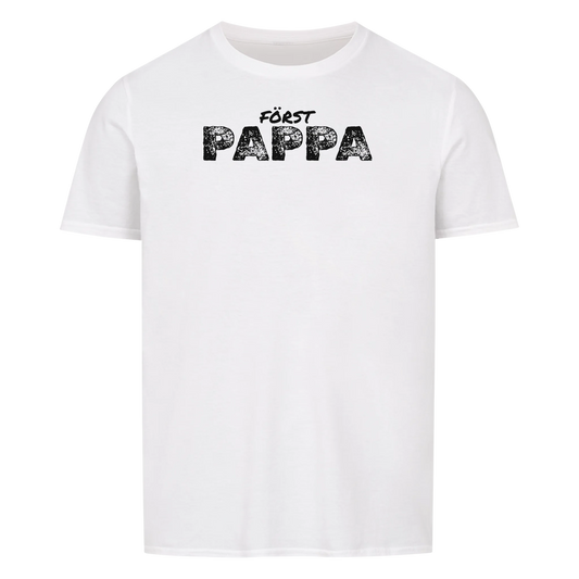 Först pappa nu farfar t-shirt med handavtryck och barnens namn. Fars dag present