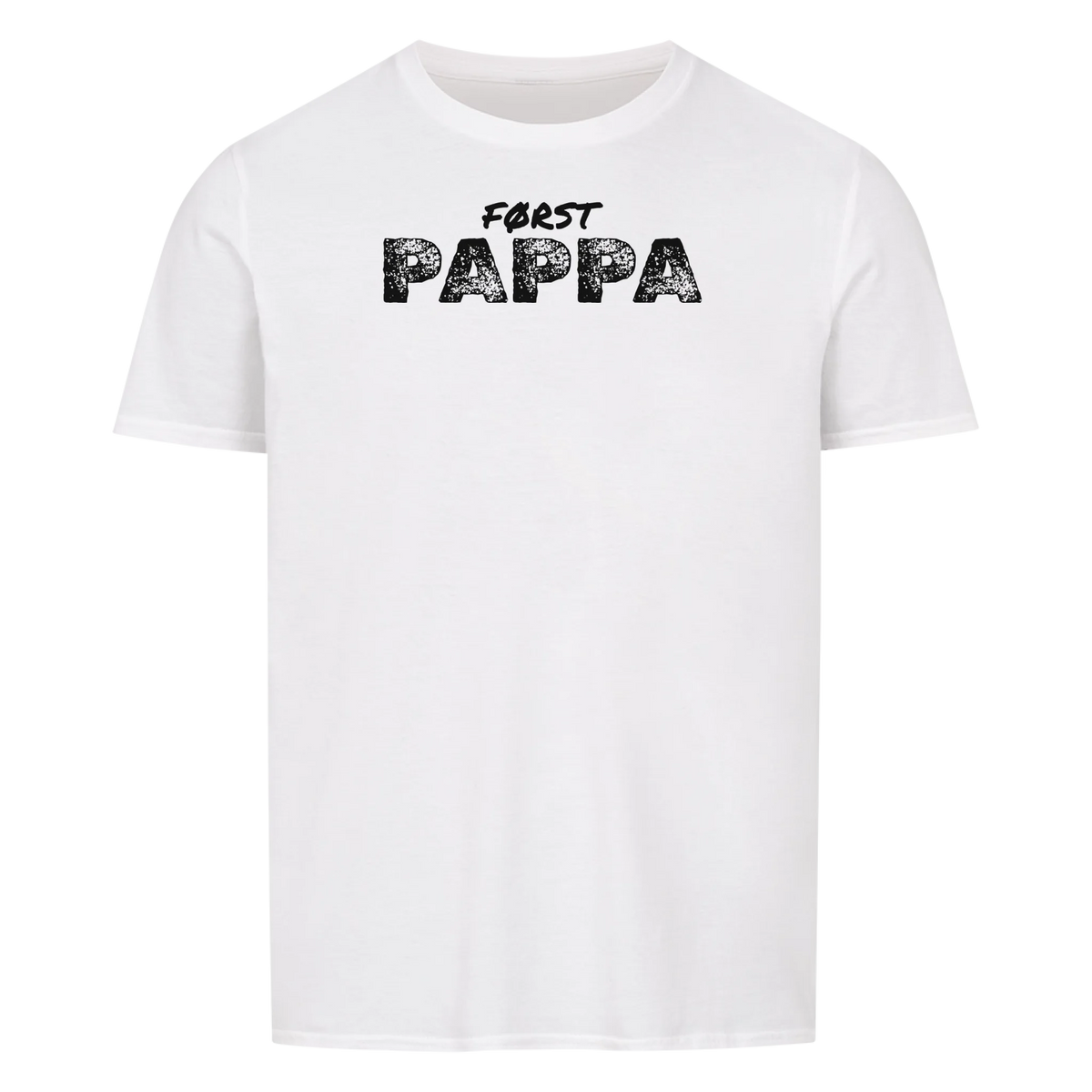 Først pappa nå farfar t-skjorte med håndavtrykk og barnas navn. Farsdag gave
