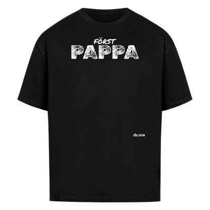 Först pappa nu farfar t-shirt med handavtryck och barnens namn. Fars dag present
