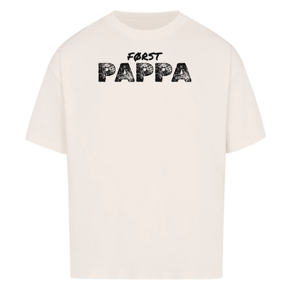 Først pappa nå farfar t-skjorte med håndavtrykk og barnas navn. Farsdag gave