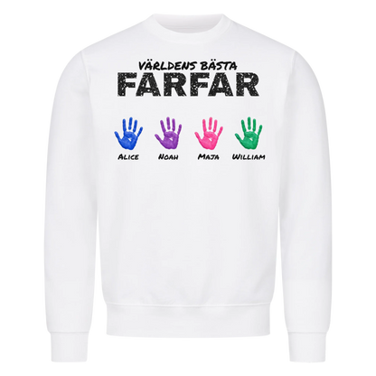Världens bästa farfar t-shirt med barnbarnens handavtryck och namn. Present till farfar och morfar