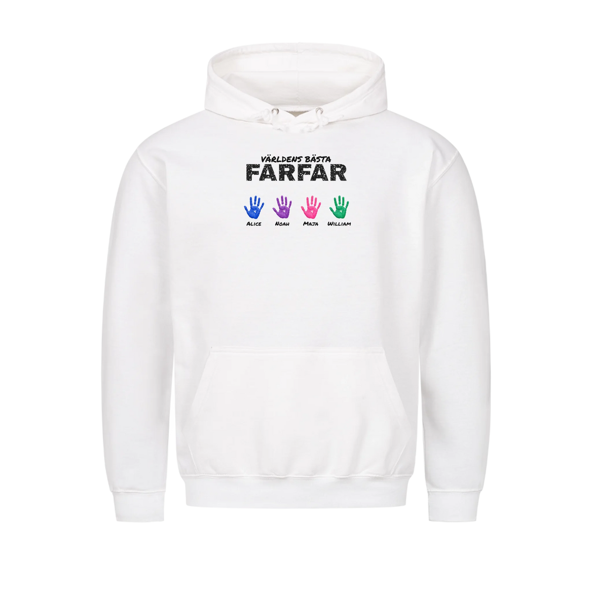 Världens bästa farfar t-shirt med barnbarnens handavtryck och namn. Present till farfar och morfar