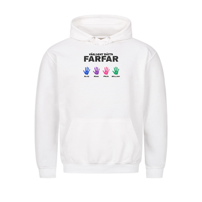 Världens bästa farfar t-shirt med barnbarnens handavtryck och namn. Present till farfar och morfar