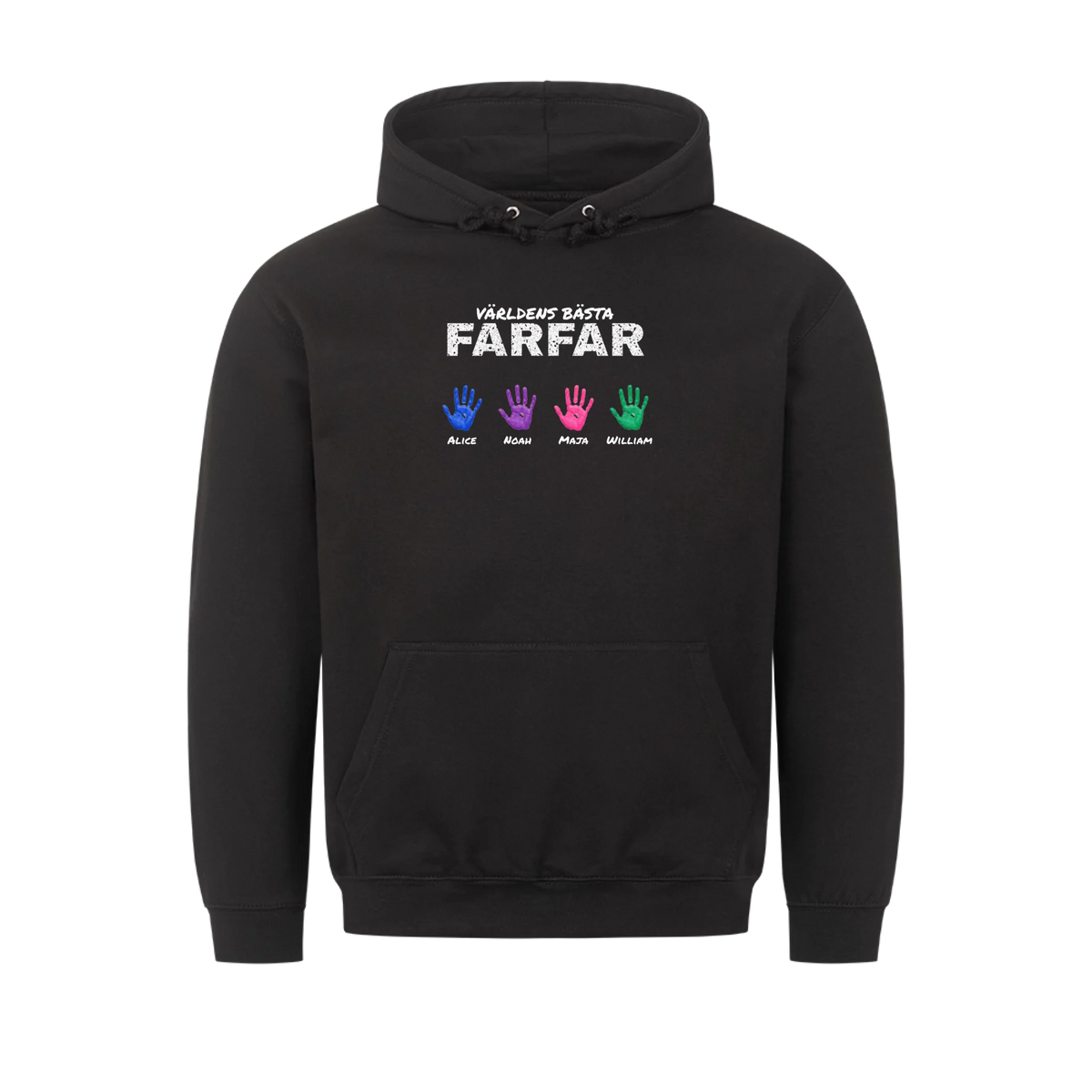 Världens bästa farfar t-shirt med barnbarnens handavtryck och namn. Present till farfar och morfar
