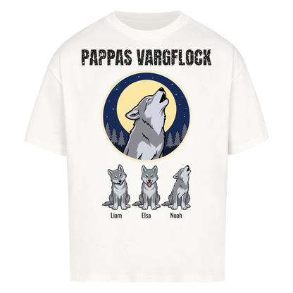 Pappas vargflock t-shirt med barnens namn. Present till pappa, farfar och morfar