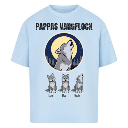 Pappas vargflock t-shirt med barnens namn. Present till pappa, farfar och morfar