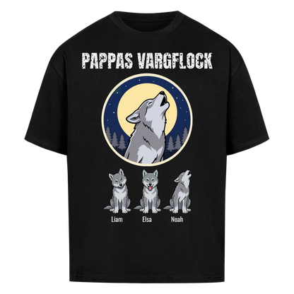Pappas vargflock t-shirt med barnens namn. Present till pappa, farfar och morfar