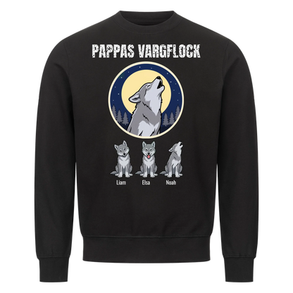 Pappas vargflock t-shirt med barnens namn. Present till pappa, farfar och morfar
