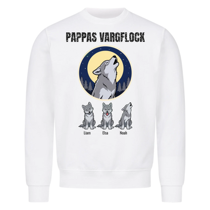 Pappas vargflock t-shirt med barnens namn. Present till pappa, farfar och morfar