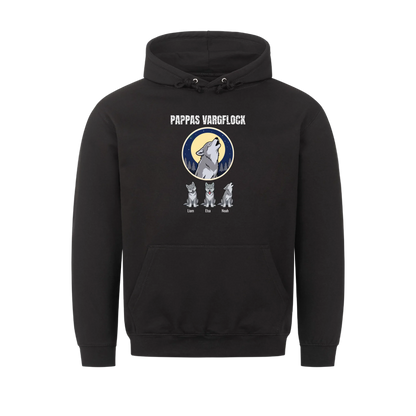 Pappas vargflock t-shirt med barnens namn. Present till pappa, farfar och morfar