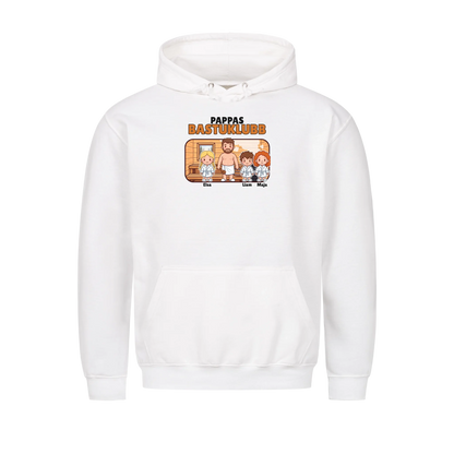 Pappas bastuklubb t-shirt med barnens namn och figurer. Present till pappa, farfar och morfar