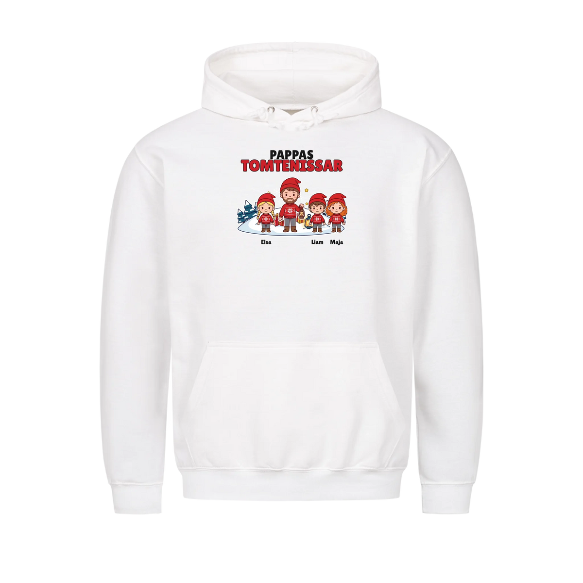 Pappas tomtenissar t-shirt med barnens namn och figurer. Julklapp till pappa, farfar och morfar