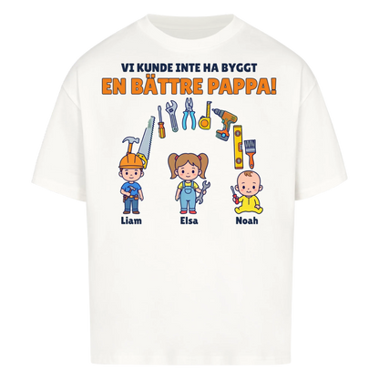 Vi kunde inte ha byggt en bättre pappa t-shirt med barnens namn. Present till pappa, farfar och morfar