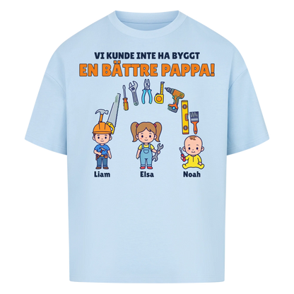 Vi kunde inte ha byggt en bättre pappa t-shirt med barnens namn. Present till pappa, farfar och morfar